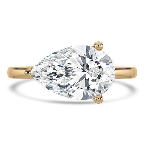 Pear Lab Created Diamond Open Bridge Solitaire Engagement Ring in Yellow Gold (MVSLG1378-Y)