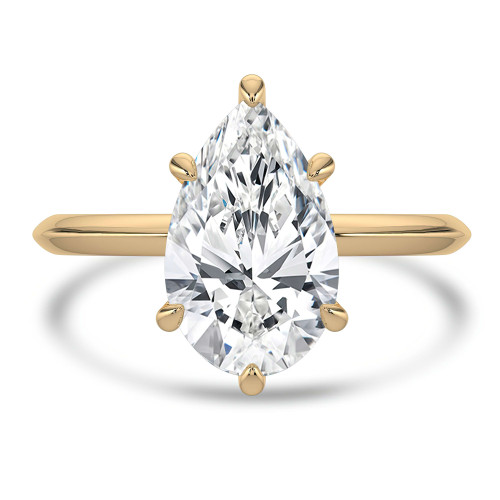Pear Lab Created Diamond Solitaire Engagement Ring in Yellow Gold (MVSLG1379-Y)