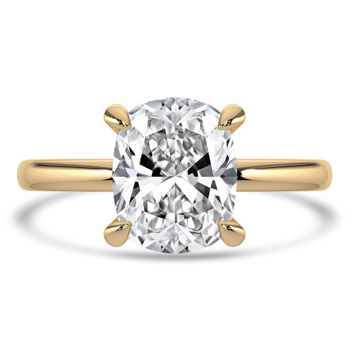 Cushion Lab Created Diamond Hidden Halo Solitaire with Accents Engagement Ring in Yellow Gold (MVSLG1381-Y)
