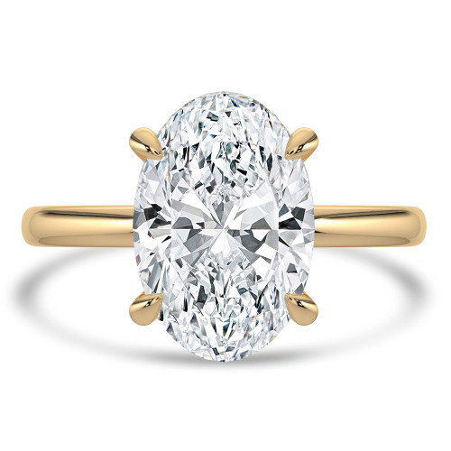 Oval Lab Created Diamond Hidden Halo Solitaire with Accents Engagement Ring in Yellow Gold (MVSLG1383-Y)