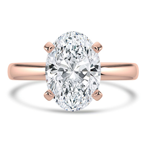 Oval Lab Created Diamond Solitaire Engagement Ring in Rose Gold (MVSLG1386-R)