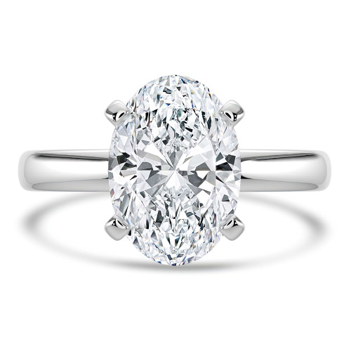 Oval Lab Created Diamond Solitaire Engagement Ring in White Gold (MVSLG1386-W)