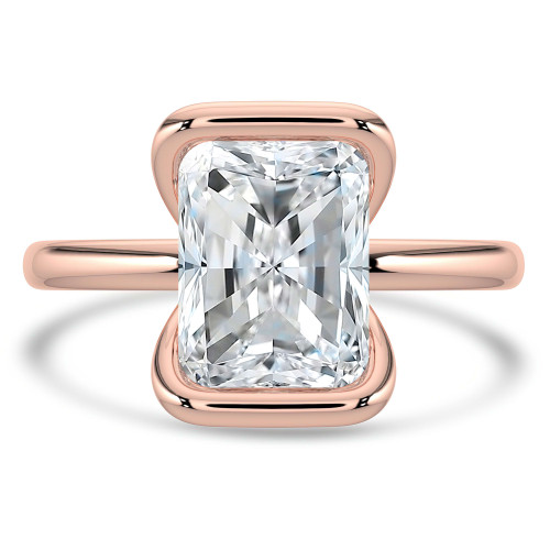 Radiant Lab Created Diamond Tension Set Solitaire Engagement Ring in Rose Gold (MVSLG1402-R)