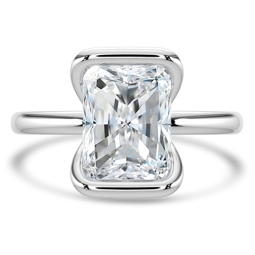 Radiant Lab Created Diamond Tension Set Solitaire Engagement Ring in White Gold (MVSLG1402-W)