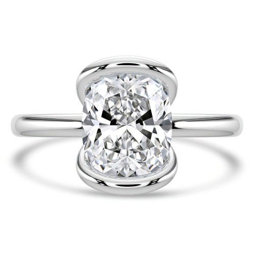 Cushion Lab Created Diamond Tension Set Solitaire Engagement Ring in White Gold (MVSLG1403-W)
