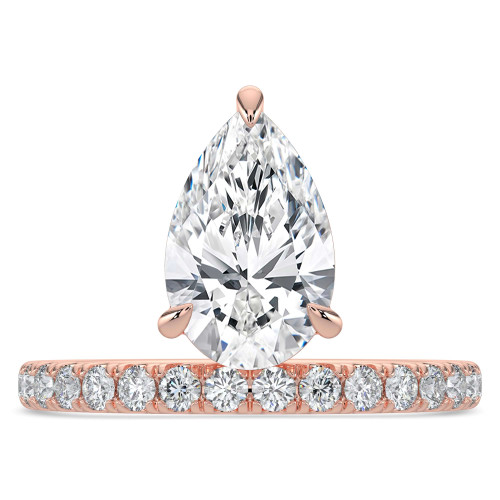 Pear Lab Created Diamond Offset Center Stone Solitaire with Accents Engagement Ring in Rose Gold (MVSLG1432-R)