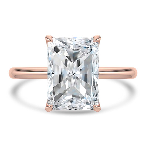 Radiant Lab Created Diamond Solitaire Engagement Ring in Rose Gold (MVSLG1434-R)