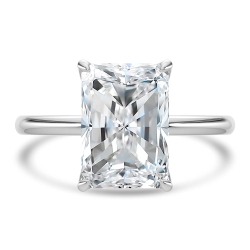 Radiant Lab Created Diamond Solitaire Engagement Ring in White Gold (MVSLG1434-W)