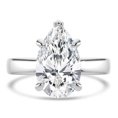 Pear Lab Created Diamond Solitaire Engagement Ring in White Gold (MVSLG1442-W)