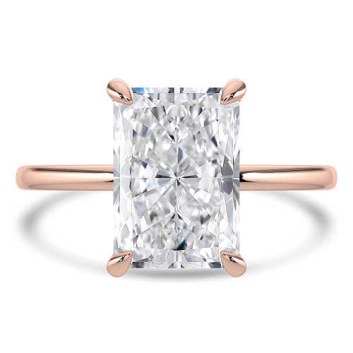 Radiant Lab Created Diamond Solitaire Engagement Ring in Rose Gold (MVSLG1497-R)