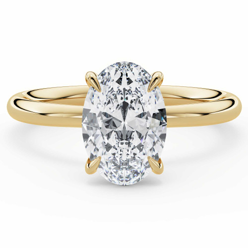 Oval Lab Created Diamond 4-Prong Solitaire Engagement Ring in Yellow Gold (MVSLG1585-Y)