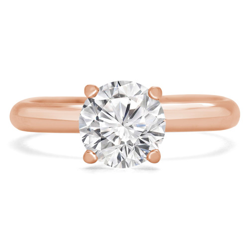 Round Diamond Solitaire Engagement Ring in Rose Gold (MVS0190-R)