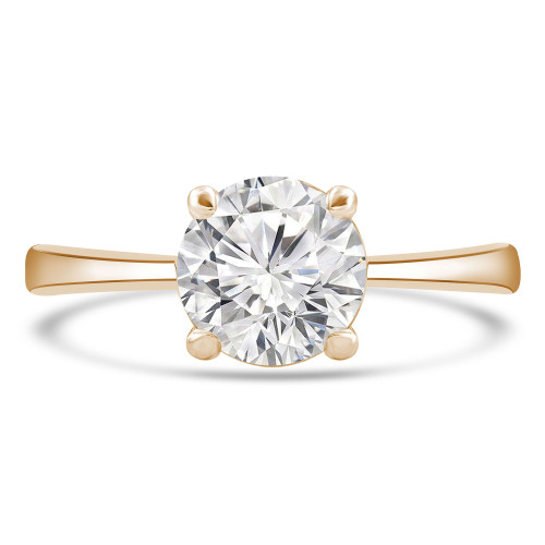 Round Diamond Tapered Solitaire Engagement Ring in Yellow Gold (MVS0268-Y)