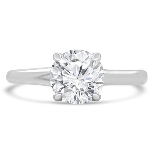 Round Diamond Trellis Solitaire Engagement Ring in White Gold (MVS0278-W)