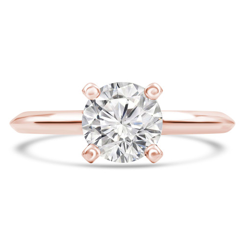 Round Diamond Knife Edge Solitaire Engagement Ring in Rose Gold (MVS0279-R)