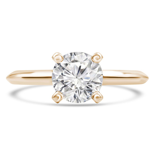 Round Diamond Knife Edge Solitaire Engagement Ring in Yellow Gold (MVS0279-Y)