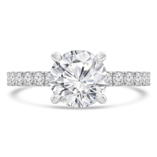 Round Diamond Solitaire with Accents Engagement Ring in White Gold (MVS0293-W)
