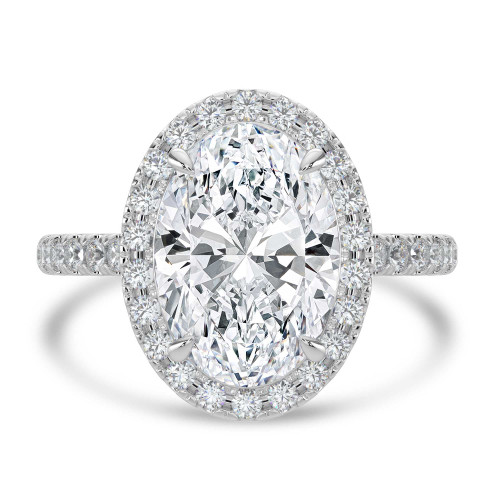 Oval Lab Created Diamond Oval Halo Halo Engagement Ring in White Gold (MVSLG1638-W)