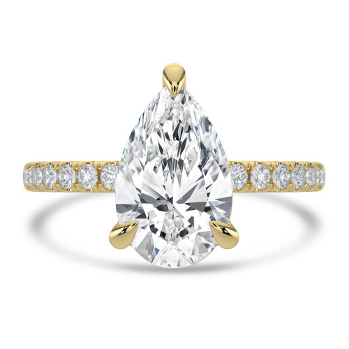 Pear Lab Created Diamond Solitaire with Accents Engagement Ring in Yellow Gold (MVSLG1650-Y)