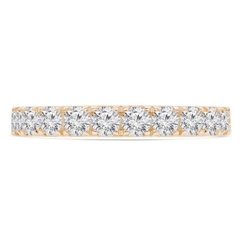 Round Lab Created Diamond 3/4 Way Shared-prong Semi-Eternity Wedding Band Ring in Yellow Gold (MVSXB1084-Y)