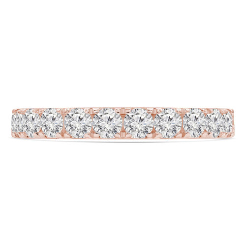 Round Diamond 3/4 Way Shared-prong Semi-Eternity Wedding Band Ring in Rose Gold (MVSXB0084-R)