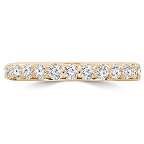 3/4 CTW Round Lab Created Diamond  3/4 Way Semi-Eternity Anniversary Wedding Band Ring in 14K Yellow Gold (MD260010)