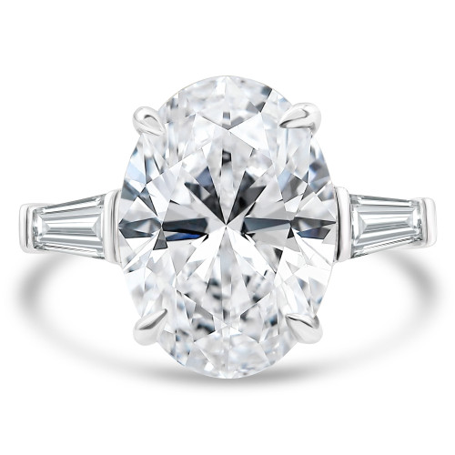 5 5/8 CTW Oval Lab Created Diamond Three-Stone Engagement Ring in 14K White Gold (MDR260002)