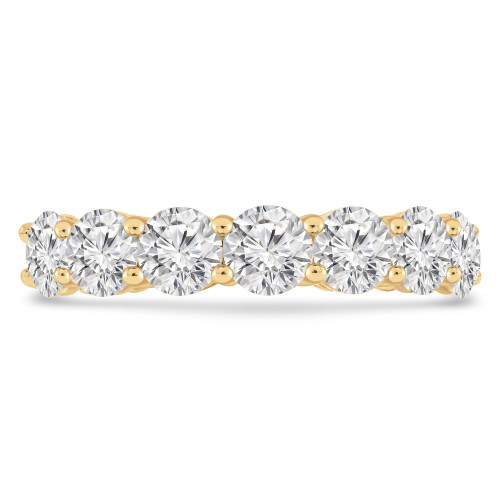 2 1/10 CTW Round Lab Created Diamond Shared Prong Seven-Stone Anniversary Wedding Band Ring in 14K Yellow Gold (MDR260012)