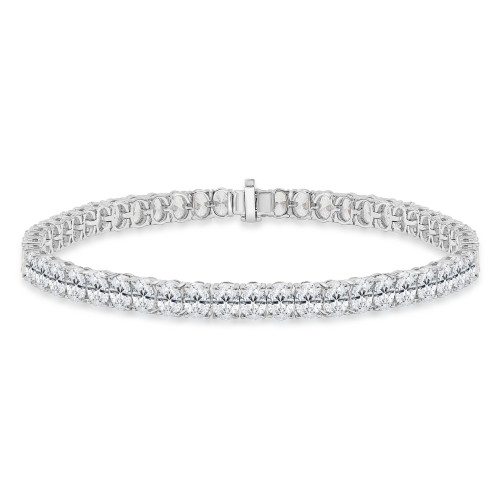 8 2/5 CTW Oval Lab Created Diamond Tennis Bracelet in 14K White Gold (MDR260015)