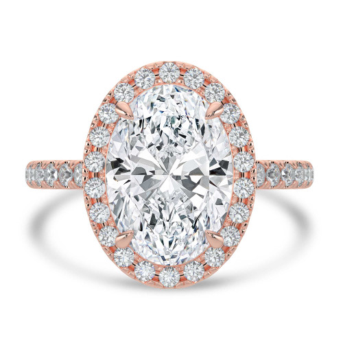 Oval Lab Created Diamond Oval Halo Halo Engagement Ring in Rose Gold (MVSLG1638-R)