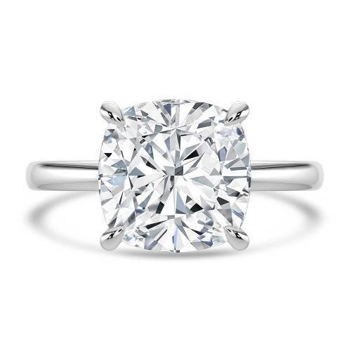 Cushion Lab Created Diamond Solitaire Engagement Ring in White Gold (MVSLG1718-W)