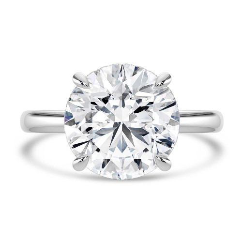 Round Lab Created Diamond Hidden Halo Solitaire with Accents Engagement Ring in White Gold (MVSLG1702-W)