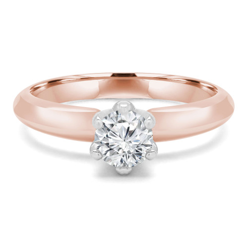 Round Lab Created Diamond 6-Prong Solitaire Engagement Ring in Rose Gold (MVSS1009-R)