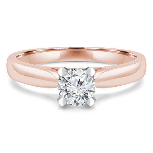 Round Lab Created Diamond Solitaire Engagement Ring in Rose Gold (MVSS1010-R)