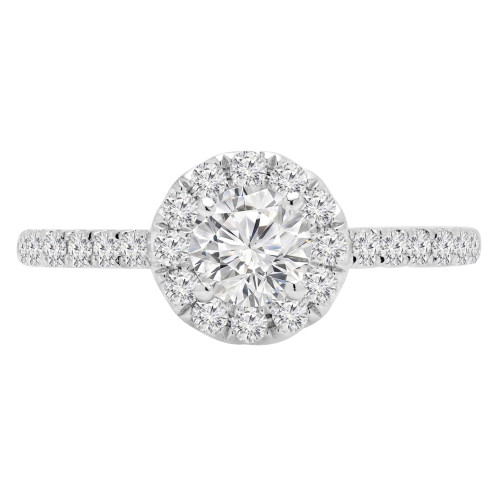 Round Lab Created Diamond Round Halo Engagement Ring in White Gold (MVSS1033-W)
