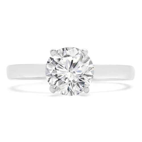 Round Lab Created Diamond Solitaire Engagement Ring in White Gold (MVSS1044-W)