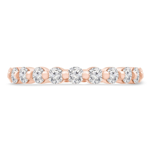 1 1/20 CTW Round Lab Created Diamond  3/4 Way Shared Prong Semi-Eternity Anniversary Wedding Band Ring in 14K Rose Gold (MD250058)