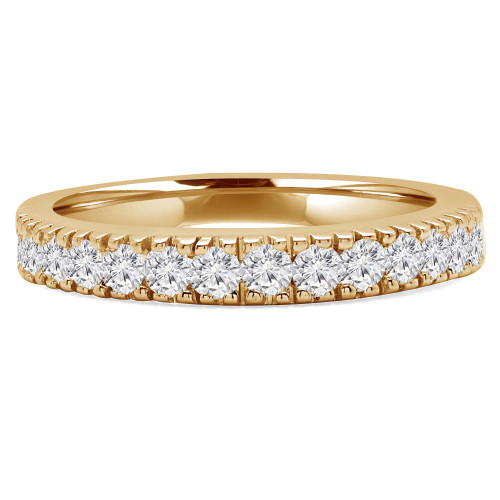 Round Lab Created Diamond Semi-Eternity Wedding Band Ring in Yellow Gold (MVSXB1010-Y)
