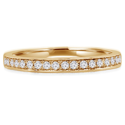 Round Lab Created Diamond Semi-Eternity Wedding Band Ring in Yellow Gold (MVSXB1012-Y)