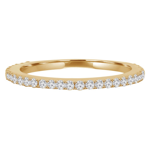 Round Lab Created Diamond Semi-Eternity Wedding Band Ring in Yellow Gold (MVSXB1017-Y)