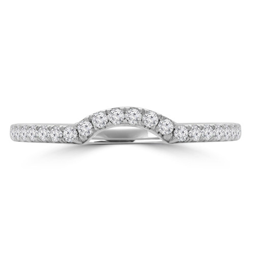 Round Lab Created Diamond Semi-Eternity Wedding Band Ring in White Gold (MVSXB1055-W)