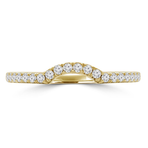 Round Lab Created Diamond Semi-Eternity Wedding Band Ring in Yellow Gold (MVSXB1055-Y)