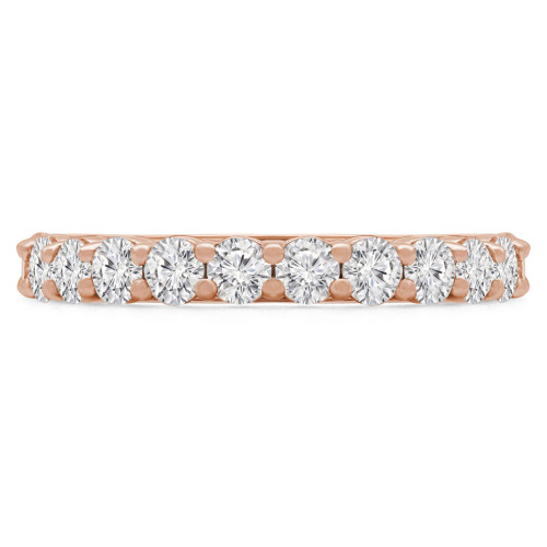 Round Lab Created Diamond Semi-Eternity Wedding Band Ring in Rose Gold (MVSXB1058-R)