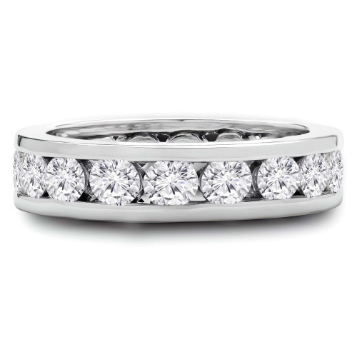 2 1/2 - 3 1/4 CTW Channel Set Full Eternity Round Lab Created Diamond Anniversary Wedding Band Ring in White Gold (MVSAR1007-W)
