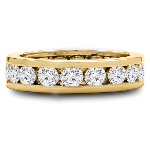 2 1/2 - 3 1/4 CTW Channel Set Full Eternity Round Lab Created Diamond Anniversary Wedding Band Ring in Yellow Gold (MVSAR1007-Y)