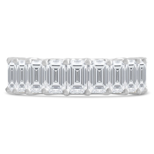 5 4/5 to 7 1/3 CTW Full Eternity Emerald Lab Created Diamond Anniversary Wedding Band Ring in White Gold (MVSAR1018-W)