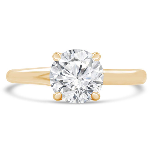 2 CT Round Lab Created Diamond  Trellis Solitaire Engagement Ring in 14K Yellow Gold (MD260073)