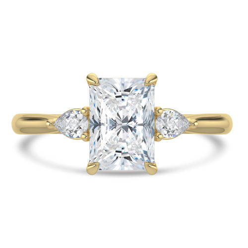 1 3/4 CTW Radiant Lab Created Diamond  Cathedral Three-Stone Engagement Ring in 14K Yellow Gold (MD260082)