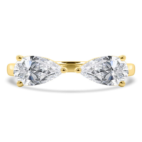 1 CTW Pear Lab Created Diamond Duo Pear Toi et Moi Engagement Ring in 14K Yellow Gold (MDR260057)