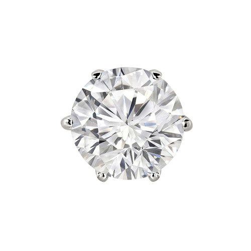 Solitaire Round Diamond 6-Prong Single Mens Stud Earring in 14K White Gold with Screwback (MVSE1002-W)